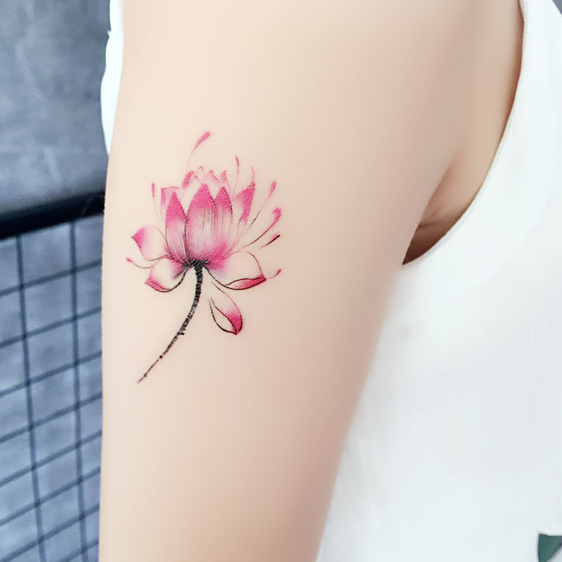 9元包邮韩国彩色花朵花臂性感可爱防水持久女仿真纹身贴刺青