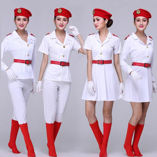 海军成人长袖长裤女兵军乐团仪仗队军鼓表演服合唱裙广场舞服套装