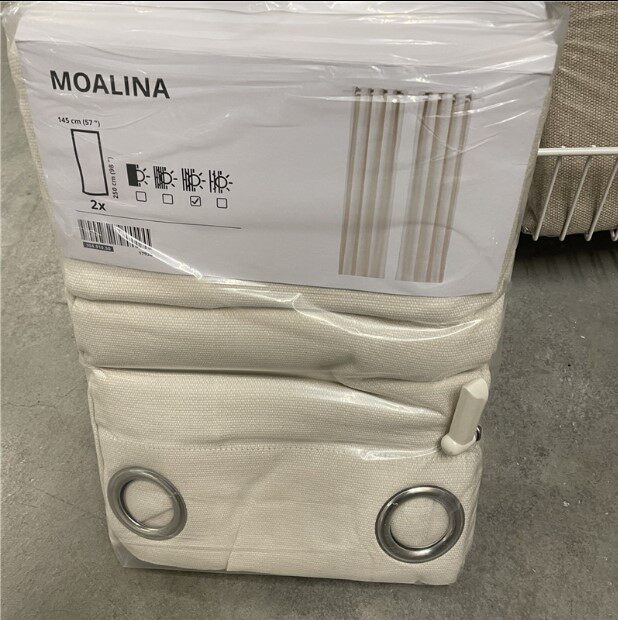 宜家家居 莫莉娜窗帘2副北欧简约风素色遮挡帘