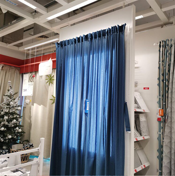 宜家国内代购安米尔窗帘附系带窗帘成品简易窗帘免打孔北欧简约