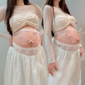 孕妇照在家自拍道具贴纸氛围感小众设计梦幻粉蝴蝶贴纸装 饰孕肚贴