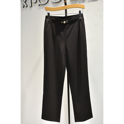 秋奕品牌女裤2026春季新品2576显瘦时尚休闲弹力腰宽松直筒裤