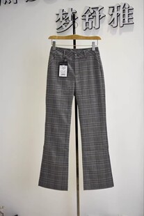 修身 19388479专柜新品 显瘦弹力微喇格子通勤 2026春季 梦舒雅女裤