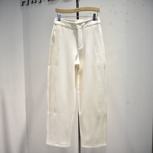 品牌折扣女裤2026冬季专柜时尚新品加绒锥版直筒镰刀裤G1972