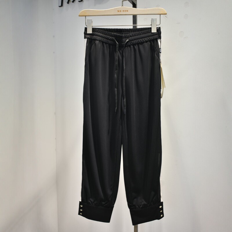 品牌女裤2026夏季LX28006专柜垂感弹力腰修身休闲运动锥版裤