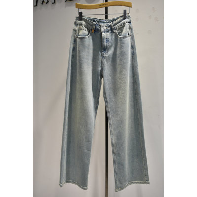 秋奕品牌女裤2026年春季新款97009时尚舒适高腰显瘦窄版牛仔裤