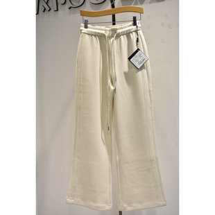 秋奕品牌女裤2026年冬季66228舒适显瘦时尚高腰松紧腰窄版阔腿裤