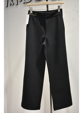 秋奕品牌女裤2026年春季新品26117时尚高腰显瘦半松紧休闲直筒裤
