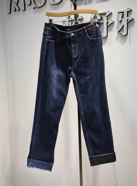 品牌女装女裤2026春季Y25N3016专柜加厚弹力修身休闲锥版牛仔裤