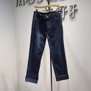 牛仔裤 品牌女装 休闲锥版 Y25N3016专柜加厚弹力修身 女裤 2026春季