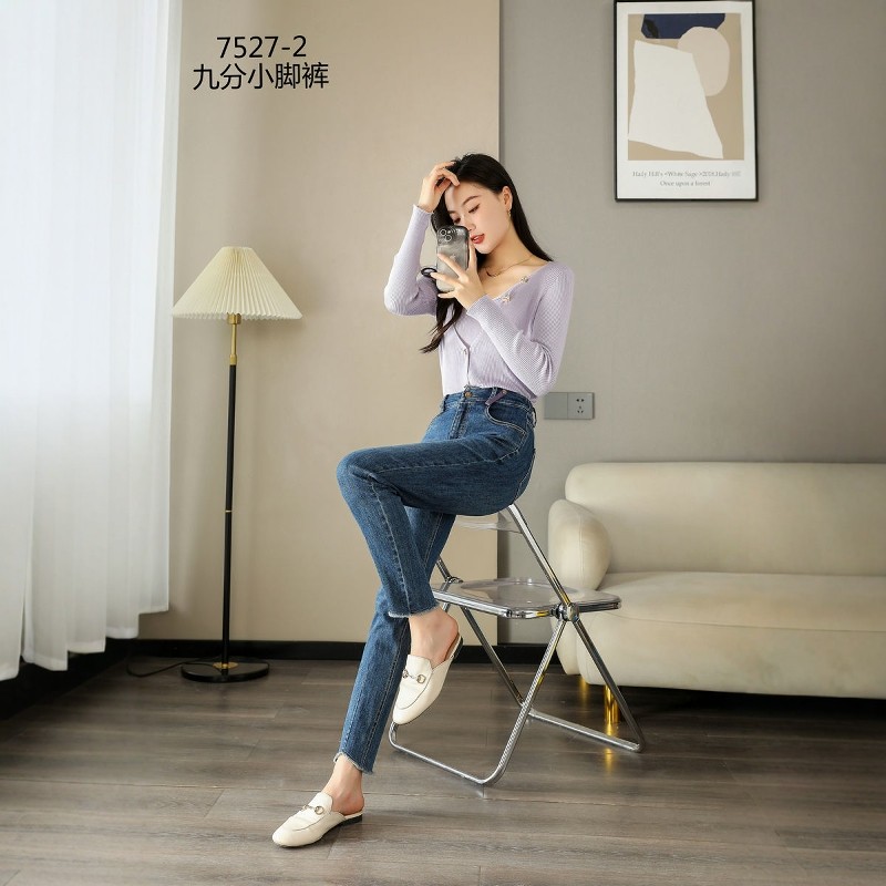 品牌女装女裤2026春夏M7527专柜弹力修身时尚烟管锥版小脚牛仔裤