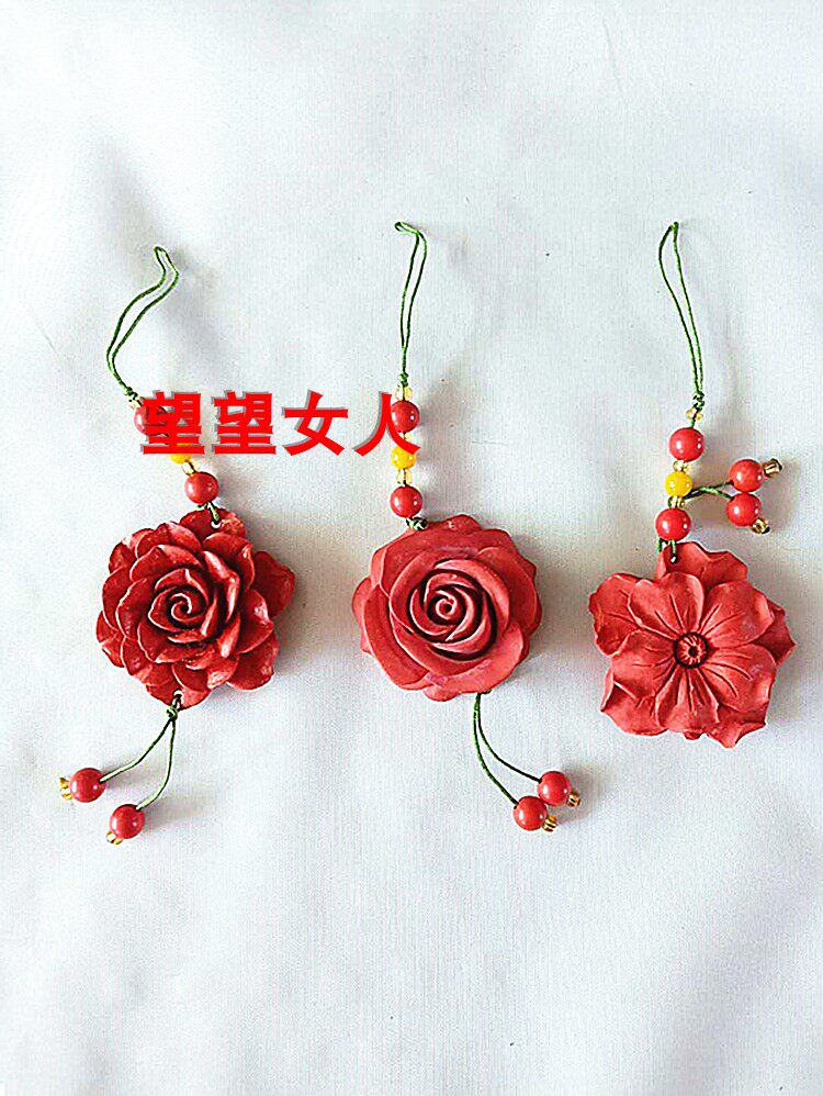 手工编制玫瑰花手机链多款花朵包链钥匙链随机发货