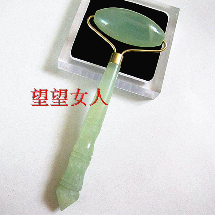 天然玉石大号美容器岫玉眼部脸部按摩器岫岩玉单头按摩滚轮玉推