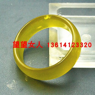 天然玉石手环通透岫玉黄玉手镯子女款时尚玉镯口径58mm镯子