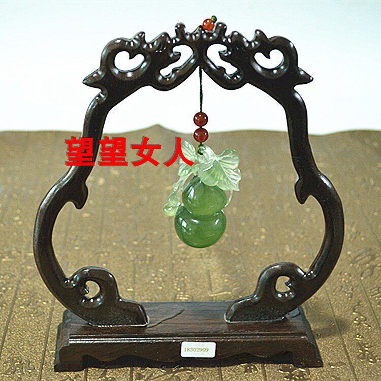 天然岫岩玉石冰种挂件摆件岫玉180料玉葫芦吊坠摆设带证书