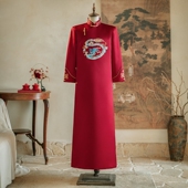 中式 婚礼主持人相声大褂民国长袍马褂老爷演出长衫 新郎伴郎秀禾服