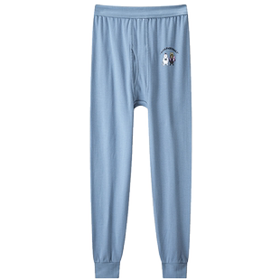 南极人青少年纯棉秋裤男薄款全棉线裤高中学生男款棉毛裤男生大码