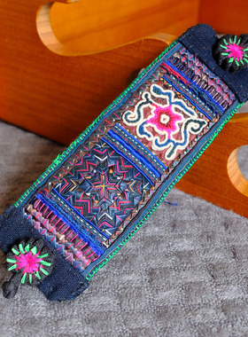 民族风手工刺绣拼布棉麻手腕带