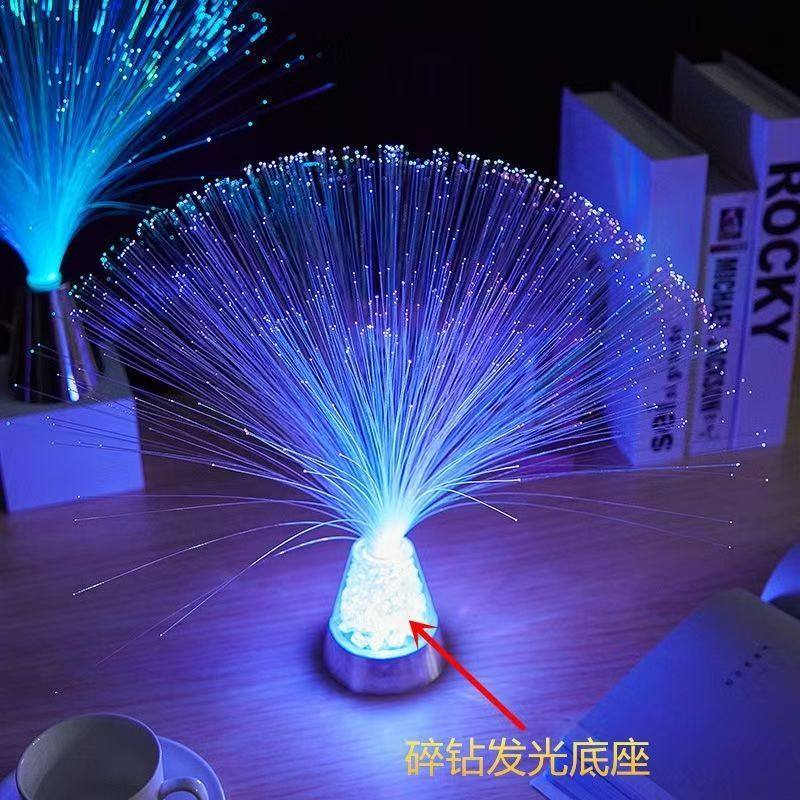 led七彩发光底座光纤灯满天星室内氛围灯跨境电商地摊玩具装饰灯