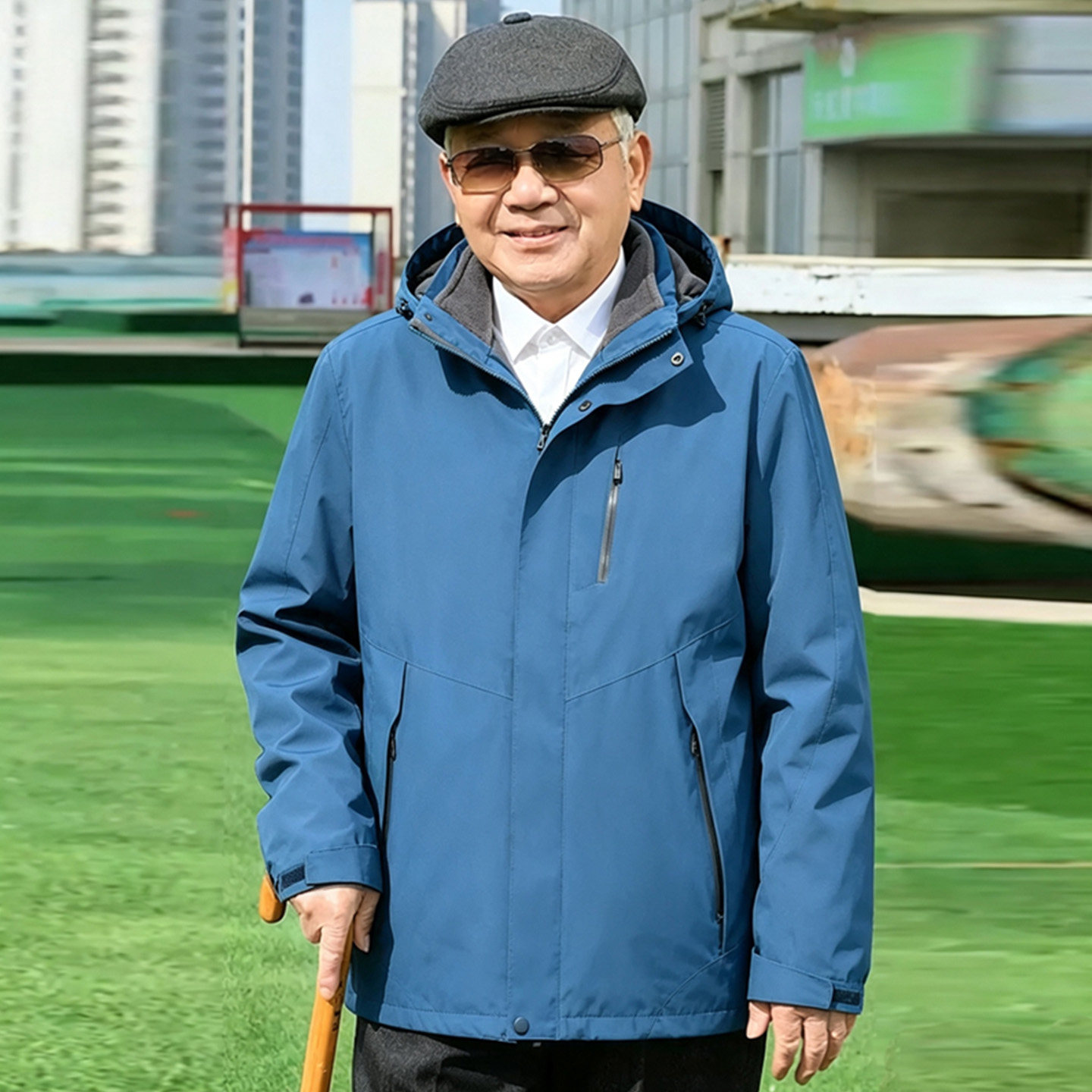 中老年男加绒保暖可拆内胆冲锋衣