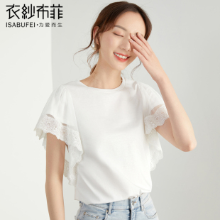 T恤女百搭上衣 月梦 夏季 新款 ins超火纯棉纯色字母宽松短袖