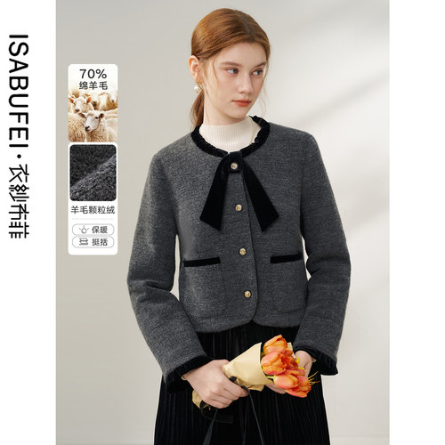 衣纱布菲复古风羊毛颗粒绒外套