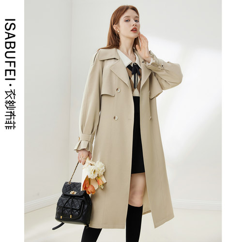 气质浅卡其复古风衣时尚通勤风