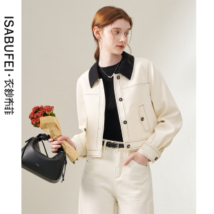 短外套复古千金风时尚 撞色翻领修身 减龄 2025秋新款 衣纱布菲薇柔