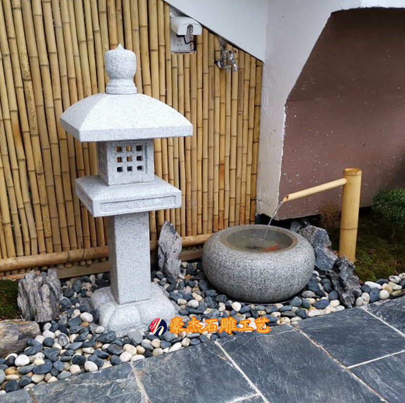 日式庭院石灯园林景观灯户外石头灯传统石灯笼摆件花园装饰草地灯