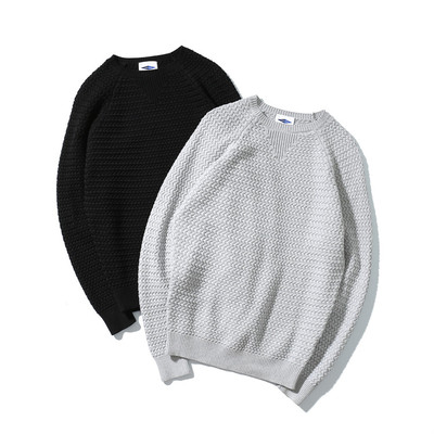 2017秋冬拉里布朗厚款圆领针织衫落肩款纯棉