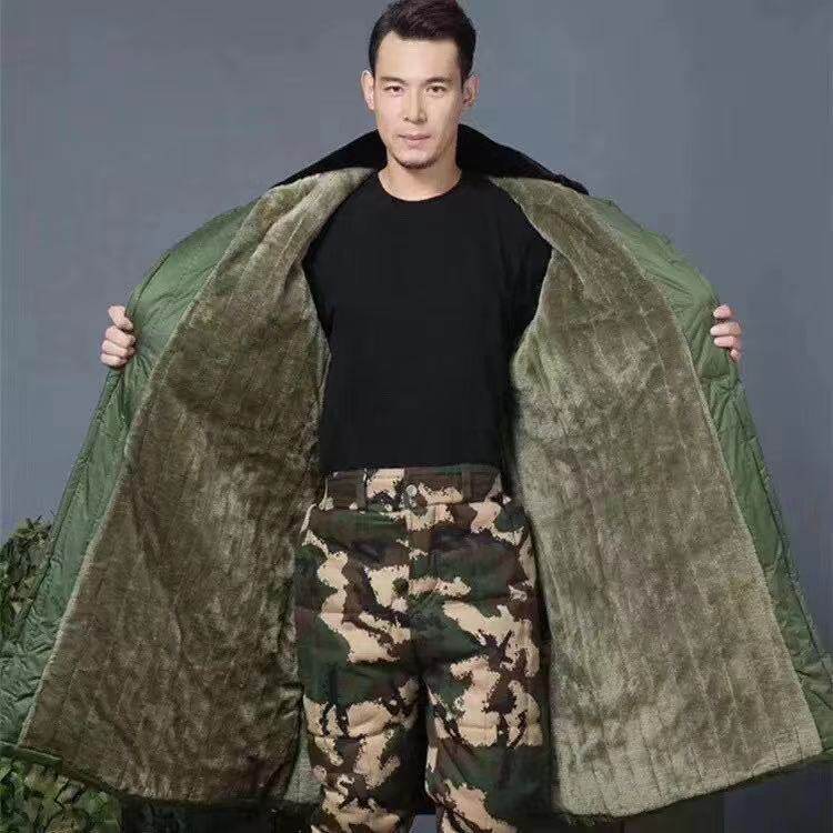 冬季加厚男女款黄大衣防寒防水大衣多功能防寒棉服防风防水加厚