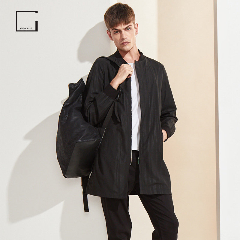 Gentle/ MG degree fashion zipper Windbreak Polyester fiber Stand collar man Windbreaker coat Mid length versionin the Men's clothing, Windbreaker  category - from Buy2taobao.com to provide professional Taobao agent buy service