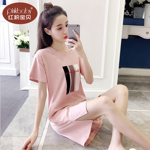 睡裙女夏季纯棉短袖甜美可爱短款