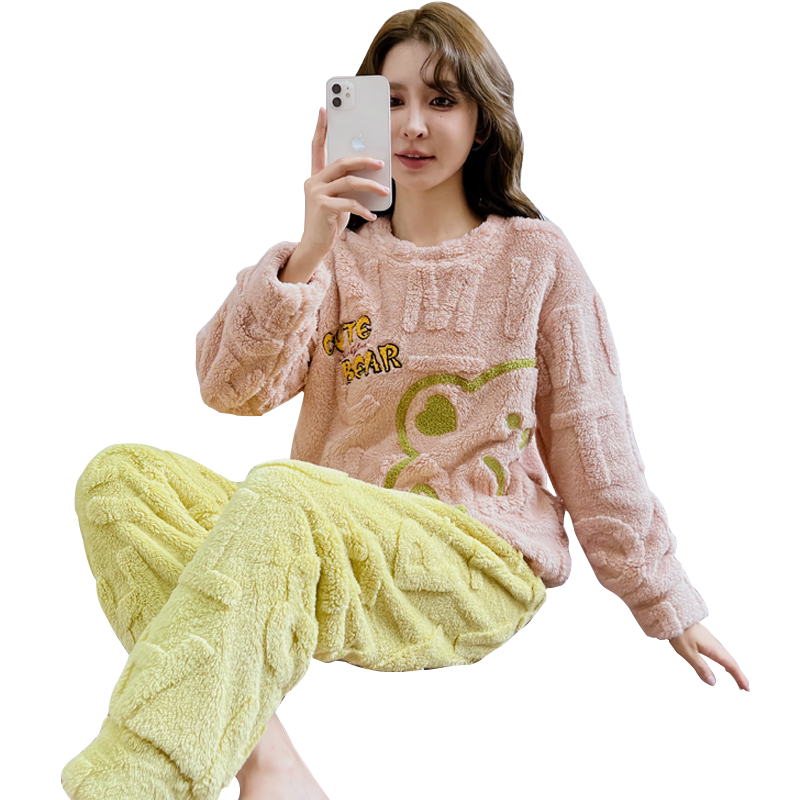 珊瑚绒可爱少女秋冬新品家居服