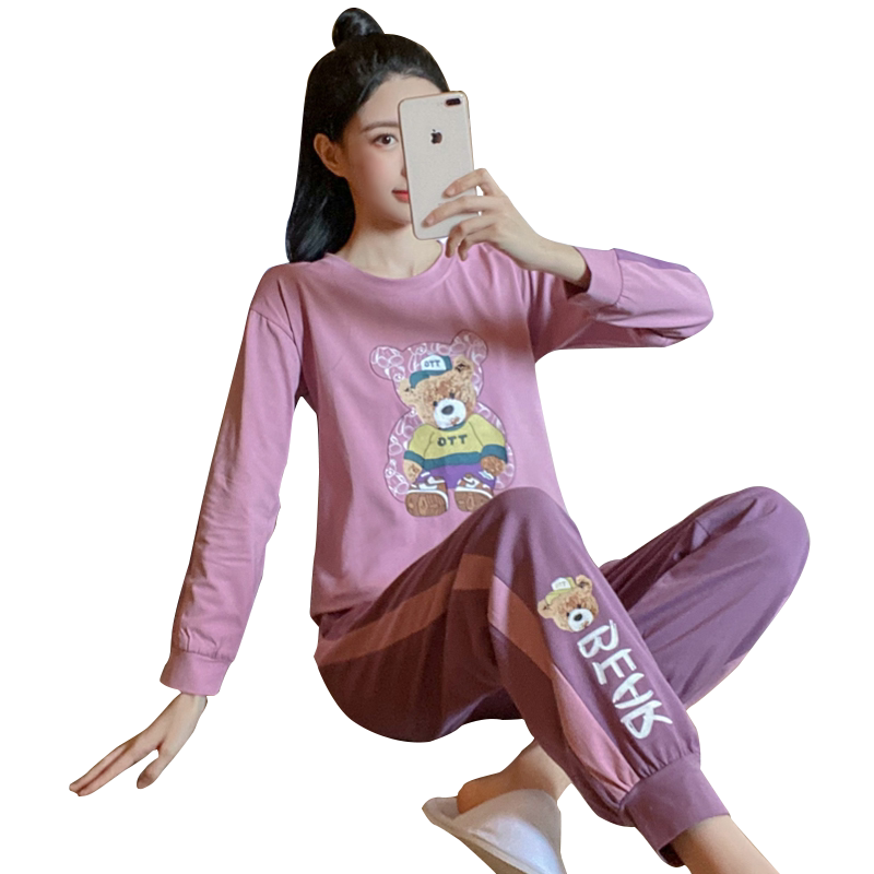 睡衣春秋季女款纯棉长袖可爱卡通