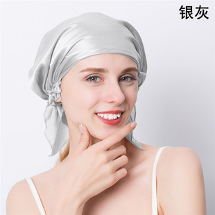 雪桑silk100%桑蚕真丝发帽真丝头套孕妇妇睡觉发套护发睡帽月子帽