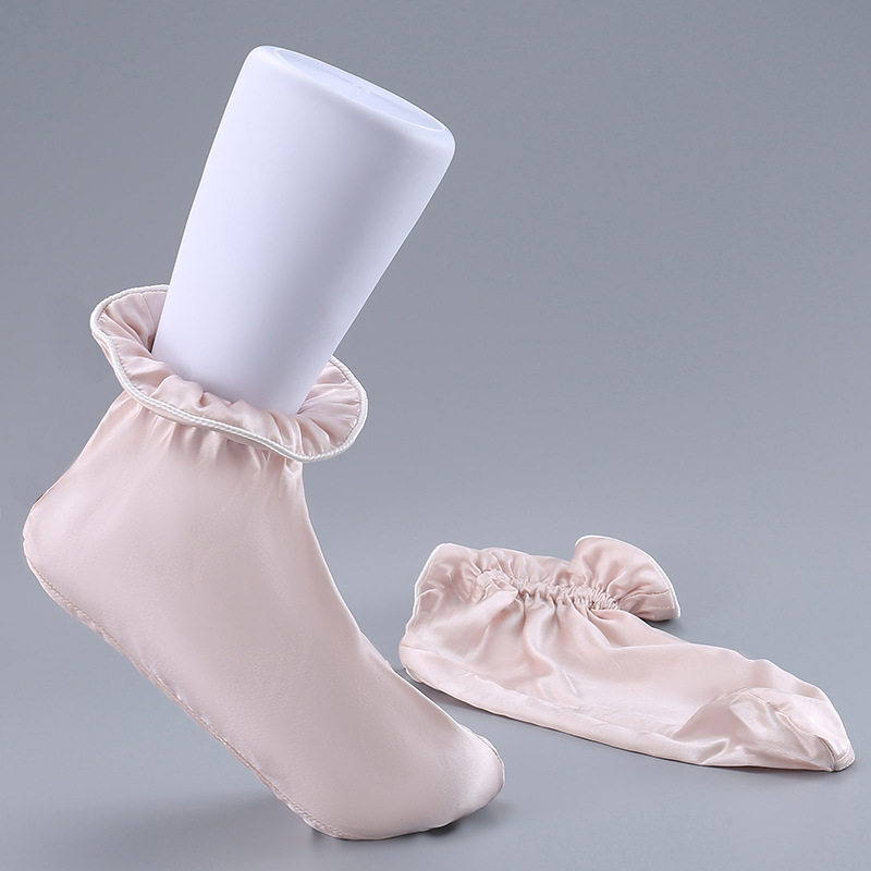 雪桑 silk100%桑蚕丝袜子睡觉专用真丝脚套丝绸女袜睡眠护脚袜套