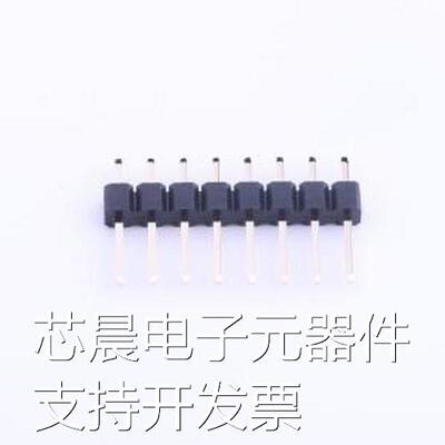 B-2100S08P-A110 排针 间距:2.54mm 1x8P 直插 插件,P=2.54mm原装