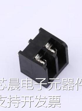 HB635-6.35-2P 栅栏式接线端子 间距P=6.35mm 2Pin位 直插 黑色原