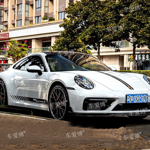 适用于保时捷911车贴拉花992卡雷拉carreraS改装饰引擎盖侧裙贴纸