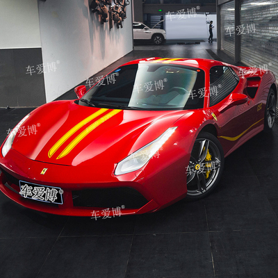 法拉利488车贴拉花 F8 pista 599 458 F12跑车改装饰车身机盖贴纸