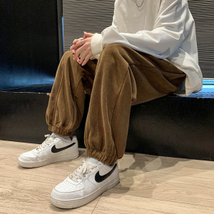 男款冬装现货加绒加厚宽松束脚休闲裤抽绳运动裤D201-DM182-P60图片