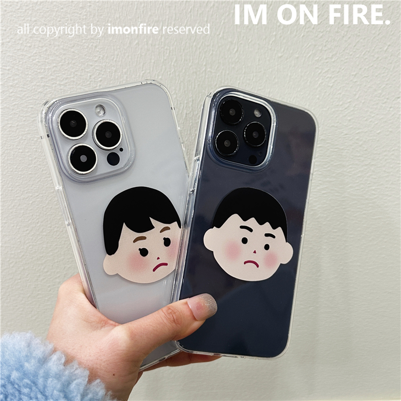 日本卡通可爱插画小人情侣手机壳