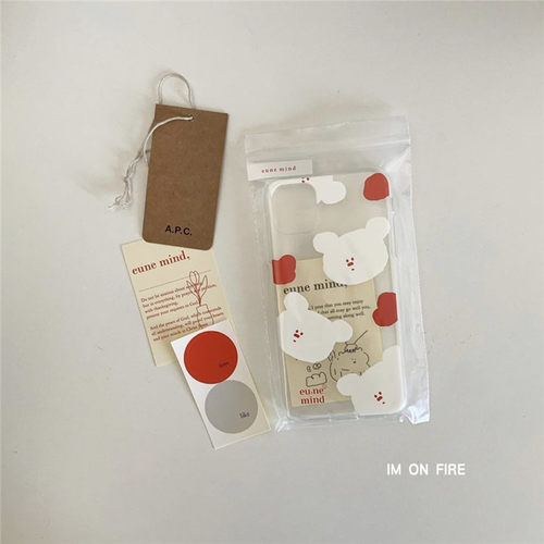 苹果ins红色爱心白色小狗tpu软壳