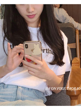 自制韩国博主同款ins花朵草莓兔子少女适用iPhone14promax12pro13xs11透明手机壳15plus16pro17