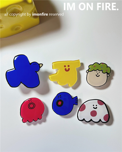 自制韩国ins同款 卡通可爱小鸟章鱼水母香蕉手机平板透明气囊支架