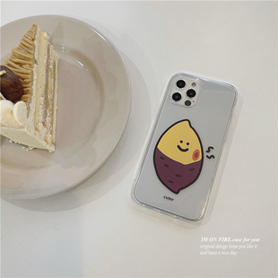 韩国ins卡通复古一个烤红薯iPhone14promax13xs12透明手机壳11xr15plus16pro17