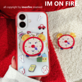 气生活插画挤牙膏小车房子闹钟支架手机壳 原创 卡通可爱元 适用于苹果16promax17pro15pro14