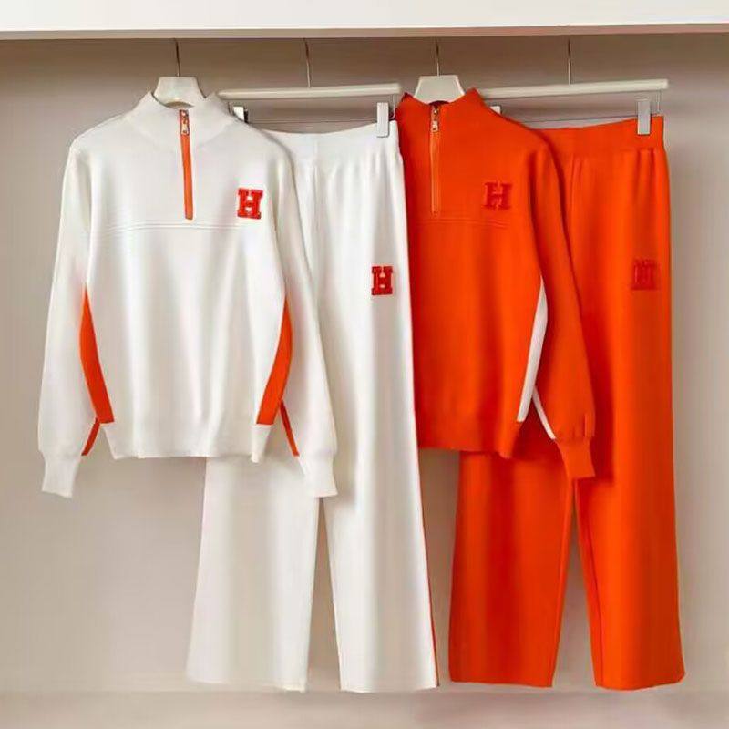 欧美外贸大码女休闲运动拉链高领长袖上衣字母阔腿裤针织两件,女装/女士精品,休闲运动套装,淘宝优惠券,粉丝福利购,淘宝优惠卷