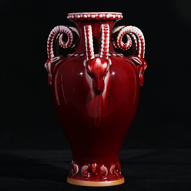 景德镇三阳开泰客厅摆件装饰品